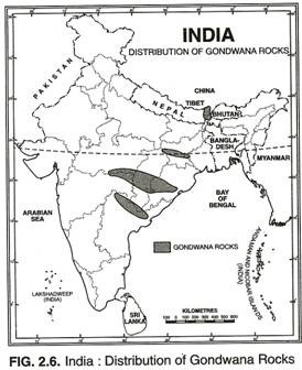India: Distribution of Gondwana Rocks
