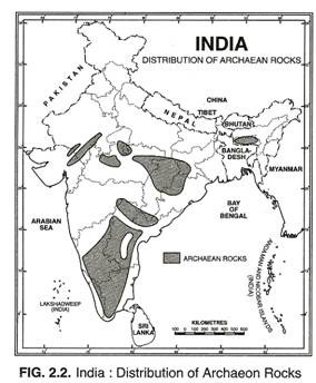 India: Distribution of Archaeon Rocks