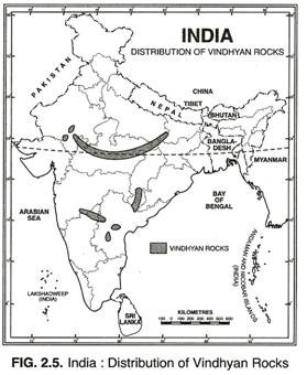 India: Distribution of Vindhyan Rocks