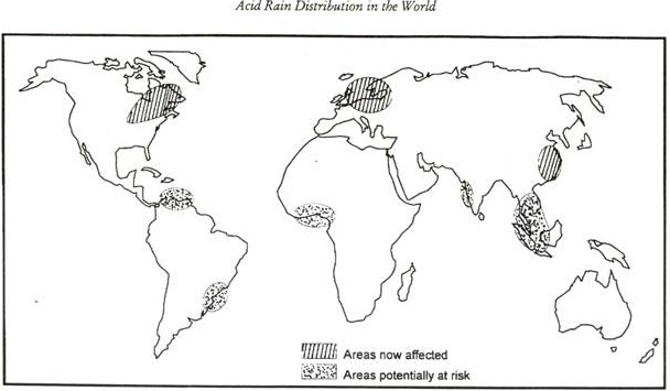 Acid Rain Distribution in the World